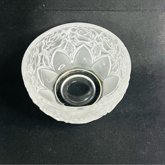 william adam’s frosted glass rose bowl mcm embossed silver plated italy - Picture 2 of 9